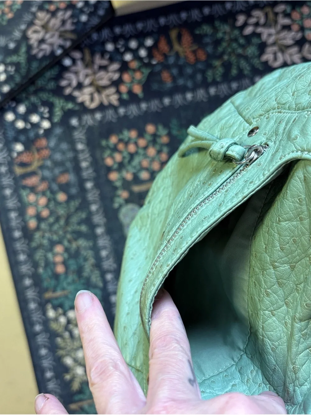 Bueno Mint Green Leather Hobo Shoulder Bag